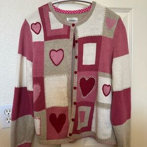 Vintage Christopher & Banks Heart Cardigan